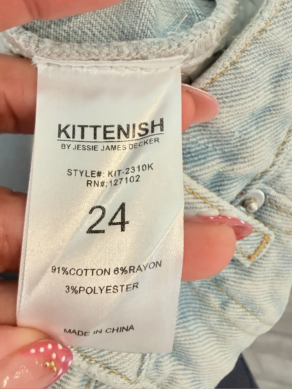 Kittenish- High Rise Light Wash Distressed Shorts - Size 24